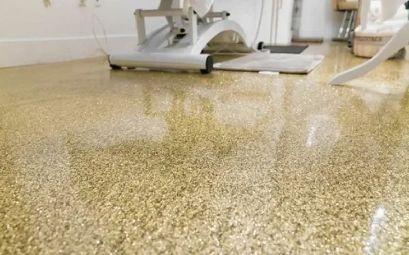 Metallic dark epoxy floor