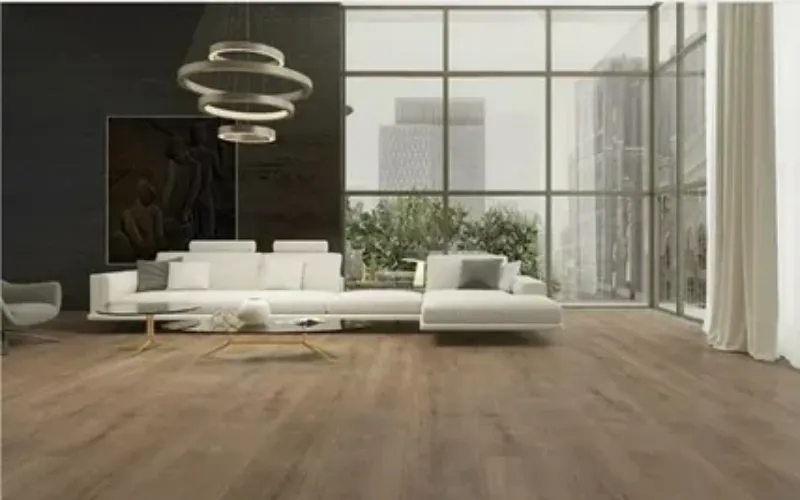 Dark wood flooring elegant living room