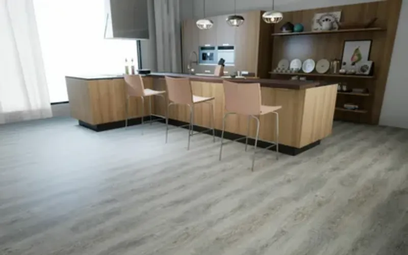 Modern grey vinyl flooring living room