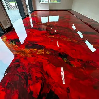Red epoxy floor