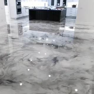 Grey polished floor