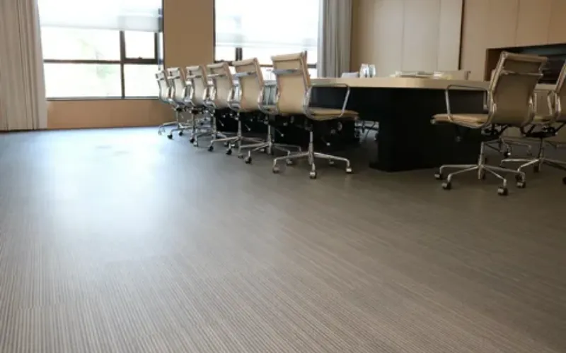 Office setup with durable PVC flooring